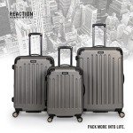 Kenneth Cole REACTION Renegade Luggage Expandable 8-Wheel Spinner Lightweight Hardside Suitcase, Silver, 20-Inch Carry On