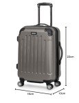 Kenneth Cole REACTION Renegade Luggage Expandable 8-Wheel Spinner Lightweight Hardside Suitcase, Silver, 20-Inch Carry On
