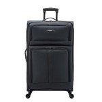 U.S. Traveler Anzio Softside Expandable Spinner Luggage, Dark Grey, Checked-Large 30-Inch