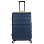Rockland Melbourne Hardside Expandable Luggage with Spinner Wheels, Navy, Checked Large 28"