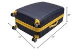 Rockland Melbourne Hardside Expandable Luggage with Spinner Wheels, Navy, Checked Large 28"