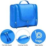 bago Travel Toiletry Bag for Women and Men - Large Waterproof Hanging Large Toiletry Bag for Bathroom and Travel Bag for Toiletries Organizer -Makeup Bag (Blue)