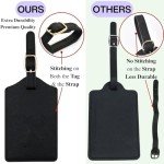 Luggage Tag PU Leather for Suitcase Baggage Handbag Travel Bag Label Suitcase Tag Label Tag w. Name Card & Privacy Cover (B)
