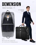 MATEIN Mens Garment Bags for travel, Large Travel Suit Bag Up to 7 Suits with Strap, Wrinkle Free Carry On Garments Bag for Hanging Clothes, Business Suitcase Luggage Bag Fit 17.3 Inch Laptop, Black