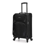 U.S. Traveler Aviron Bay Expandable Softside Luggage with Spinner Wheels, Black, Carry-on 23-Inch