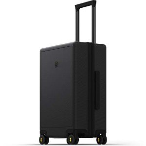 LEVEL8 Hard Shell Carry on Luggage Airline Approved, Carry-on Suitcases with Wheels, Lightweight Luminous Textured Hardside Travel Bag with Tsa Lock, 20 Inch, Black