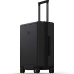 LEVEL8 Hard Shell Carry on Luggage Airline Approved, Carry-on Suitcases with Wheels, Lightweight Luminous Textured Hardside Travel Bag with Tsa Lock, 20 Inch, Black