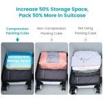 Cambond Compression Packing Cubes for Travel Women - 3 Pack Luggage Organizers Bags Travel Essentials Compression Cubes for Carry on Suitcases, White