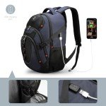Swissdigital Design Travel Backpack for Men, 31L Business Anti Theft Laptops Backpack with USB Charging Port, College Backpack Airline Approved Fits 15.6 inches Laptops, School Bookbag for Men SD803