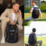 Swissdigital Design Travel Backpack for Men, 31L Business Anti Theft Laptops Backpack with USB Charging Port, College Backpack Airline Approved Fits 15.6 inches Laptops, School Bookbag for Men SD803