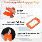 2 Pack Luggage Tags for Suitcases, Silicone for Name Tags for Luggage, Waterproof and Bendable Travel Tags for Luggage, Suitcase Identifiers(Blue)