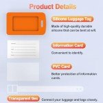 2 Pack Luggage Tags for Suitcases, Silicone for Name Tags for Luggage, Waterproof and Bendable Travel Tags for Luggage, Suitcase Identifiers(Blue)