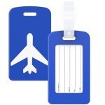 2 Pack Luggage Tags for Suitcases, Silicone for Name Tags for Luggage, Waterproof and Bendable Travel Tags for Luggage, Suitcase Identifiers(Blue)