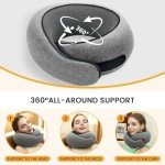 Neck Pillow, Travel Pillow uses Memory Foam to Support Neck Comfort, Ideal Companion for Airplane and car Travel, Compact, Convenient, and Versatile Airplane Sleep Pillow(Gray)