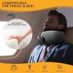 Neck Pillow, Travel Pillow uses Memory Foam to Support Neck Comfort, Ideal Companion for Airplane and car Travel, Compact, Convenient, and Versatile Airplane Sleep Pillow(Gray)