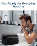 BAGSMART Toiletry Bag for Men, Wide Opening Travel Bag for Toiletries, Dopp Kit Water Resistant Shaving Hygiene Bag for Bathroom Shower, Toiletries Accessories,Travel Essentials-Black