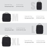 PANDA JOYS 4 Set Compression Packing Cubes Travel - Travel Accessories Expandable Packing Organizers for Carry On - Essentials Luggage Bags - Black