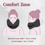 BSAMW Travel Neck Pillow for Airplane – Vacuum Compressed Memory Foam, Ergonomic Neck Support, Soft & Washable Cover, Travel Accessories for Sleeping in Flight, Car, Train, Office Use (Black)