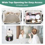 Behaesty Travel Toiletry Bag for Women, Water Resistant Portable Hanging Toiletry Bags for Traveling, College Dorm, Bathroom, Gym, Shower Caddy, Organizer for Full Sized Bottles, Toiletries (Black)