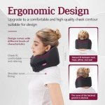 BSAMW Travel Neck Pillow for Airplane – Vacuum Compressed Memory Foam, Ergonomic Neck Support, Soft & Washable Cover, Travel Accessories for Sleeping in Flight, Car, Train, Office Use (Black)