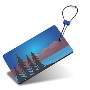 Lewis N. Clark Travel Green Luggage Tag and Suitcase Identifiers for Women and Men, Carry on, Backpack and More, Blue Trees, 1-Pack