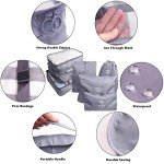 GUIFIER 7 Set Packing Cubes Laundry Pouch, Travel Storage Bag Organizers, Luggage Packing Organizer Pouch, Cubes Organizer Bags Compression for Carry On Suitcase Clothes (Grey)