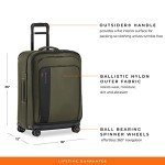Briggs & Riley 26" Medium Expandable Spinner - Checked Luggage for Travel, Suitcases with Wheels, Softside Rolling Bag for Men & Women, Self-Repairing Zipper - ZDX Collection, Hunter
