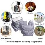 GUIFIER 7 Set Packing Cubes Laundry Pouch, Travel Storage Bag Organizers, Luggage Packing Organizer Pouch, Cubes Organizer Bags Compression for Carry On Suitcase Clothes (Grey)