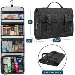 PAVILIA Travel Hanging Toiletry Bag for Women Men, Large Capacity Makeup Bag Kit, Waterproof Cosmetic Storage Organizer Case for Bathroom Shower, Black