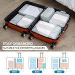 Compression Packing Cubes, 5 Set Packing Cubes for Travel Compression, Lightweight Compressible Package Organizer for Carry On and Suitcases, Light Grey