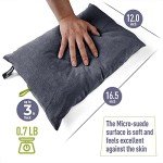 ZOOOBELIVES Down Filled Camping Pillow for Travel, Washable Soft Cover, Small Camp Cushion for Neck & Lumbar Support On-The-Go, Ultralight & Compressible for Hiking Backpacking - AlpliveS2046