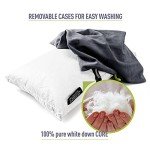 ZOOOBELIVES Down Filled Camping Pillow for Travel, Washable Soft Cover, Small Camp Cushion for Neck & Lumbar Support On-The-Go, Ultralight & Compressible for Hiking Backpacking - AlpliveS2046