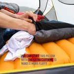 ZOOOBELIVES Down Filled Camping Pillow for Travel, Washable Soft Cover, Small Camp Cushion for Neck & Lumbar Support On-The-Go, Ultralight & Compressible for Hiking Backpacking - AlpliveS2046