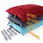 ZOOOBELIVES Down Filled Camping Pillow for Travel, Washable Soft Cover, Small Camp Cushion for Neck & Lumbar Support On-The-Go, Ultralight & Compressible for Hiking Backpacking - AlpliveS2046