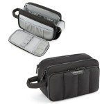 BAGSMART Travel Toiletry Bag for Women, Wide-open Makeup Bag Organizer, Puffy Make Up Case, Large Capacity Cosmetic Organizer for Women for Travel Essentials Toiletries Accessories Bottles(Black)