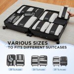 10 Set Compression Packing Cubes for Travel Essentials,Compressible Expandable Packing Cubes for Suitcase,OlarHike Luggage Organizer Bags for Travel,Handy Helper for Organizing Clothes(Black)