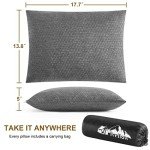 Ivellow Travel Pillow Compressible Camping Pillow for Sleeping Shredded Memory Foam Pillow Compact Firm Supportive Pillow for Adults Kids Outdoor Backpacking Hiking Essential Gear