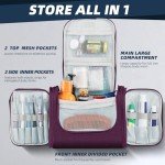 Buruis Large Capacity Toiletry Bag for Women and Men, Hanging Toiletry Organizer Cosmetics Makeup Bag, Water-resistant Dopp Kit Shaving Bags for Full Sized Toiletries, Travel Essentials (Purple)