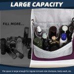 Buruis Large Capacity Toiletry Bag for Women and Men, Hanging Toiletry Organizer Cosmetics Makeup Bag, Water-resistant Dopp Kit Shaving Bags for Full Sized Toiletries, Travel Essentials (Purple)