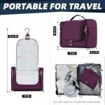 Buruis Large Capacity Toiletry Bag for Women and Men, Hanging Toiletry Organizer Cosmetics Makeup Bag, Water-resistant Dopp Kit Shaving Bags for Full Sized Toiletries, Travel Essentials (Purple)