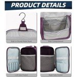 Buruis Large Capacity Toiletry Bag for Women and Men, Hanging Toiletry Organizer Cosmetics Makeup Bag, Water-resistant Dopp Kit Shaving Bags for Full Sized Toiletries, Travel Essentials (Purple)
