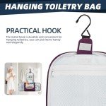 Buruis Large Capacity Toiletry Bag for Women and Men, Hanging Toiletry Organizer Cosmetics Makeup Bag, Water-resistant Dopp Kit Shaving Bags for Full Sized Toiletries, Travel Essentials (Purple)