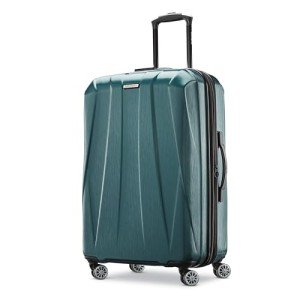 Samsonite Centric 2 Hardside Expandable Luggage with Spinner Wheels, Emerald Green, Checked-Medium 24-Inch