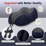 urnexttour Travel Pillow for Airplane-2 Pack Memory Foam Neck Pillows, Soft Support Travel Essentials for Travelling, Sleeping Rest, Car, Train and Home Use(Grey&Blue)