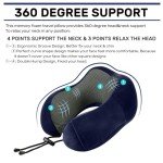 urnexttour Travel Pillow for Airplane-2 Pack Memory Foam Neck Pillows, Soft Support Travel Essentials for Travelling, Sleeping Rest, Car, Train and Home Use(Grey&Blue)