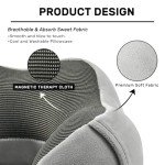 urnexttour Travel Pillow for Airplane-2 Pack Memory Foam Neck Pillows, Soft Support Travel Essentials for Travelling, Sleeping Rest, Car, Train and Home Use(Grey&Blue)