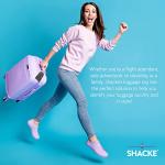 Shacke Large Luggage Tags (2pcs) with Privacy Cover and Steel Loops (Black)