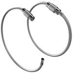 Shacke Large Luggage Tags (2pcs) with Privacy Cover and Steel Loops (Black)