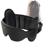 SARISUN Upgraded Travel Pillow, U-Shaped Airplane Head Strap for All Heights, 360° Support, 3D Sleep Mask, 100% Light Blocking, Long Flights Essentials Headrest, Stop Bobblehead, Black