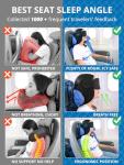 SARISUN Upgraded Travel Pillow, U-Shaped Airplane Head Strap for All Heights, 360° Support, 3D Sleep Mask, 100% Light Blocking, Long Flights Essentials Headrest, Stop Bobblehead, Black